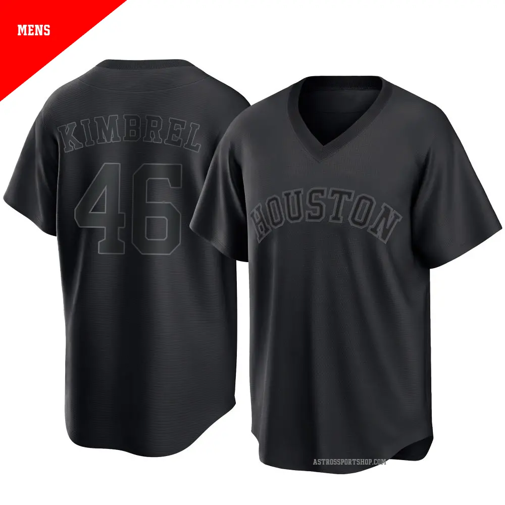 Men's ＃46 Craig Kimbrel Houston Astros Black Replica Pitch Fashion Jersey