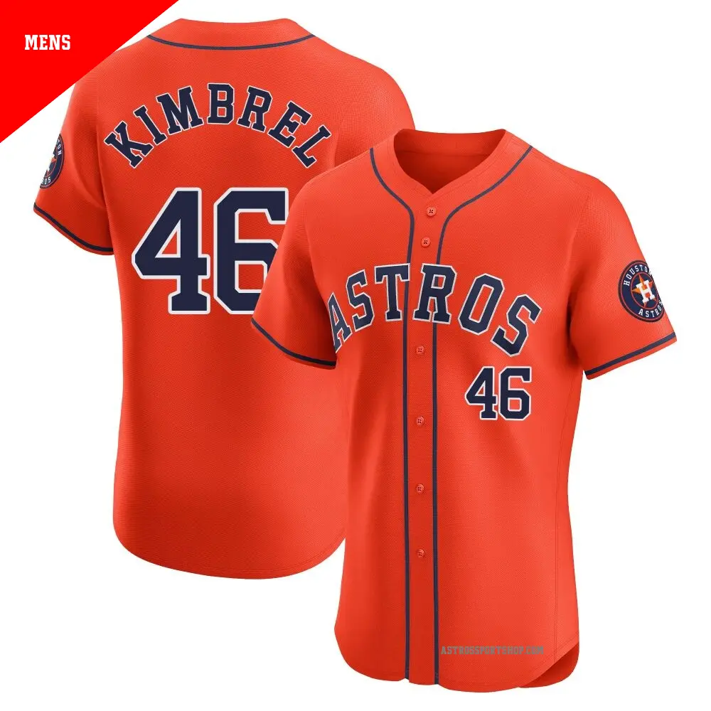 Men's ＃46 Craig Kimbrel Houston Astros Orange Elite Alternate Vapor Premier Jersey