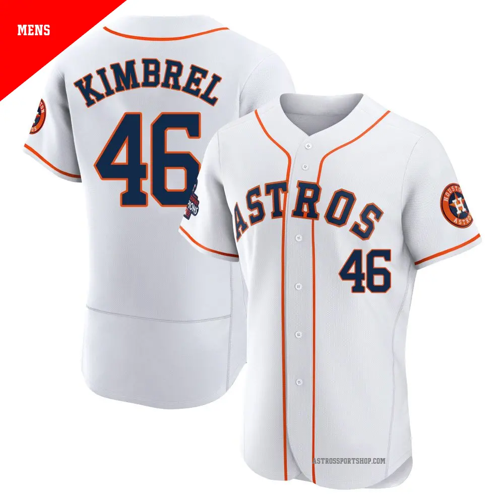 Men's ＃46 Craig Kimbrel Houston Astros White Authentic 2022 World Series Champions Home Jersey