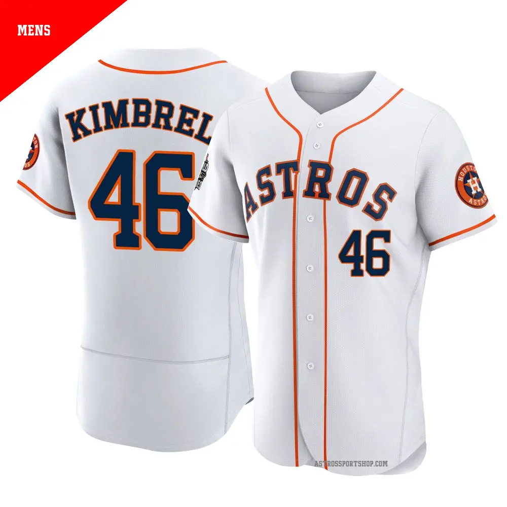 Men's ＃46 Craig Kimbrel Houston Astros White Authentic 2022 World Series Home Jersey