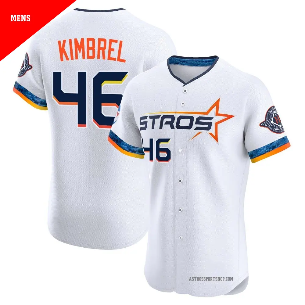 Men's ＃46 Craig Kimbrel Houston Astros White Elite 2025 City Connect Jersey