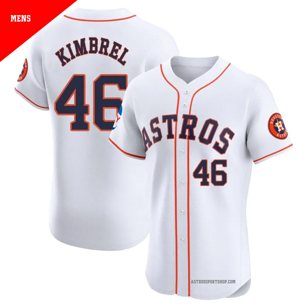 Men's ＃46 Craig Kimbrel Houston Astros White Elite Home Patch Jersey