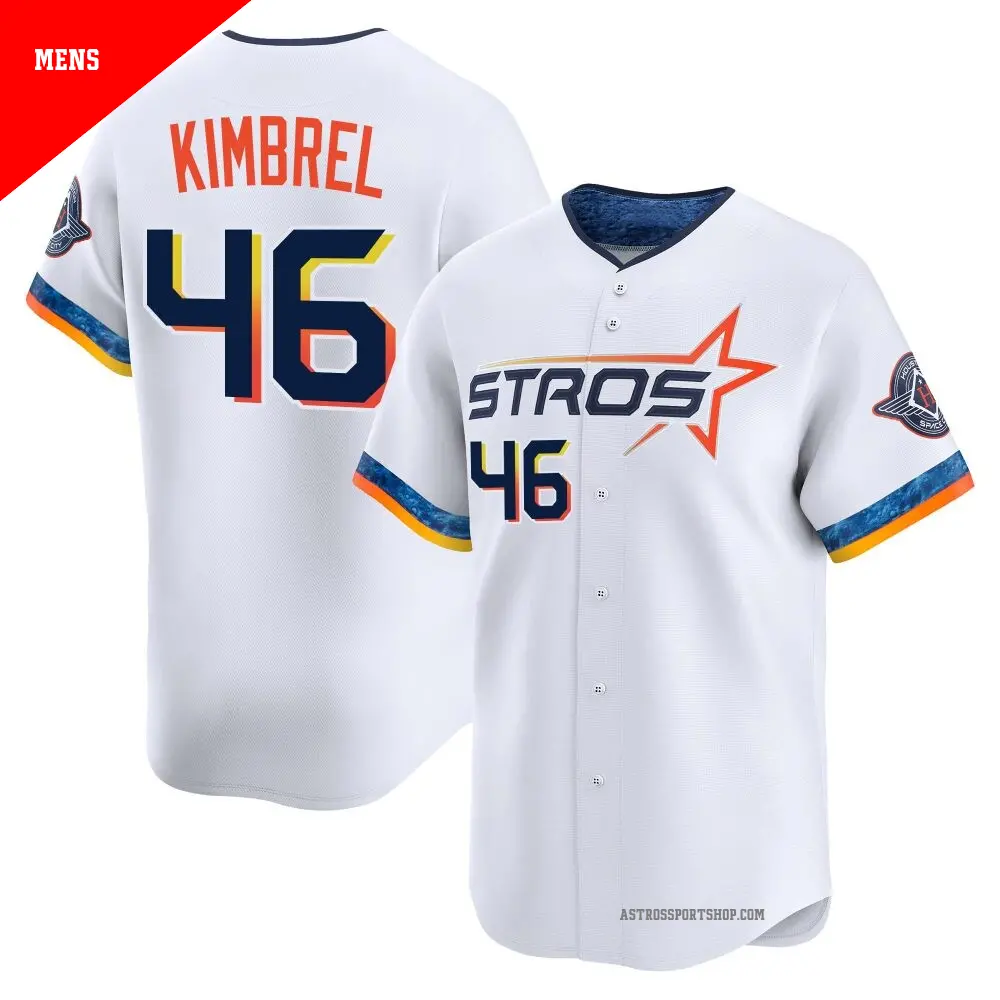 Men's ＃46 Craig Kimbrel Houston Astros White Limited 2025 City Connect Jersey