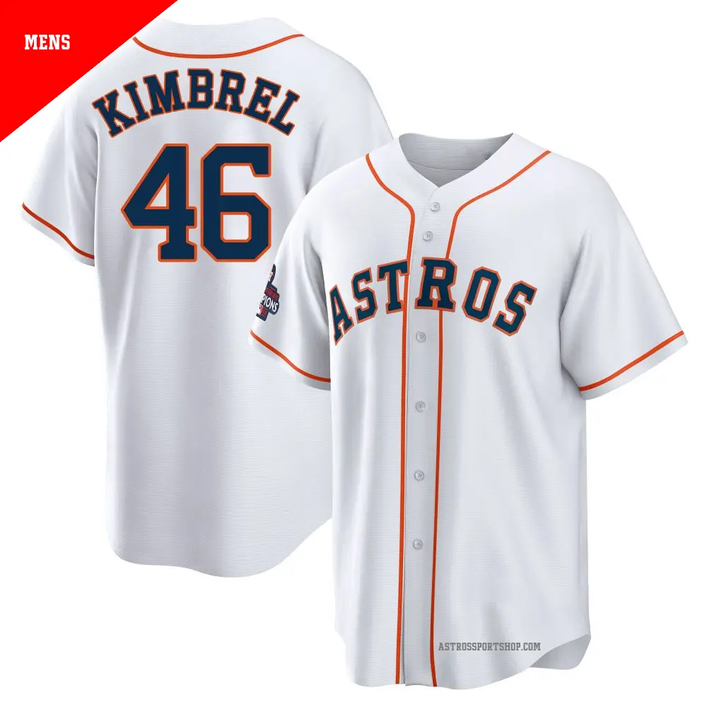 Men's ＃46 Craig Kimbrel Houston Astros White Replica 2022 World Series Champions Home Jersey