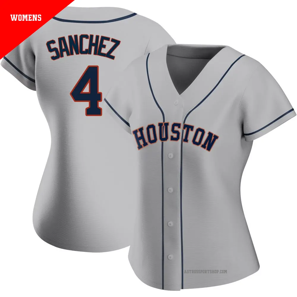 Women's ＃4 Jesus Sanchez Houston Astros Gray Replica Road 2020 Jersey