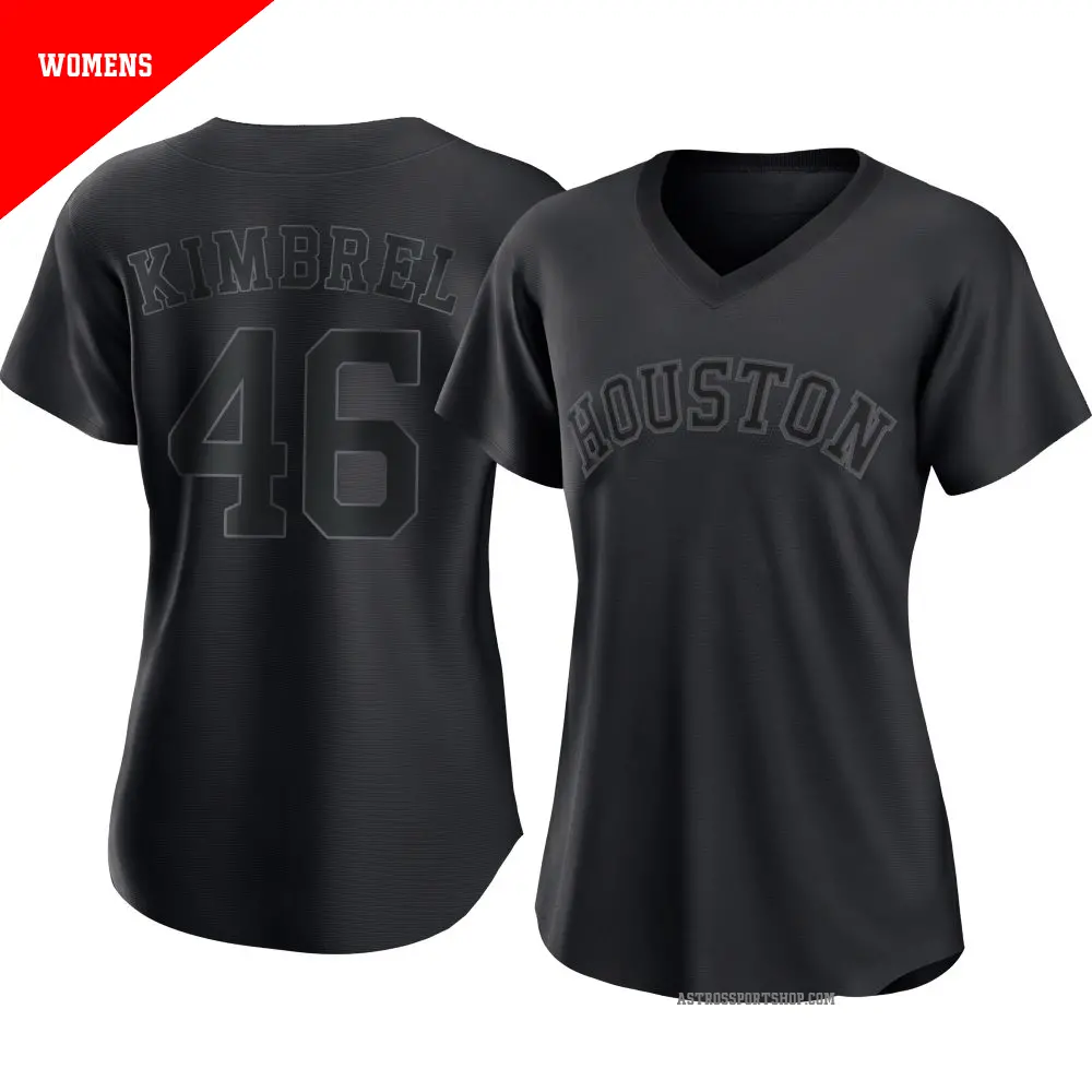 Women's ＃46 Craig Kimbrel Houston Astros Black Replica Pitch Fashion Jersey