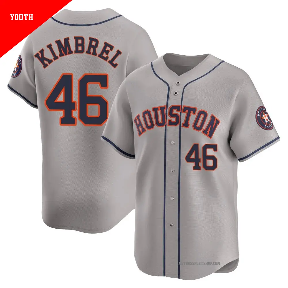 Youth ＃46 Craig Kimbrel Houston Astros Gray Limited Away Jersey