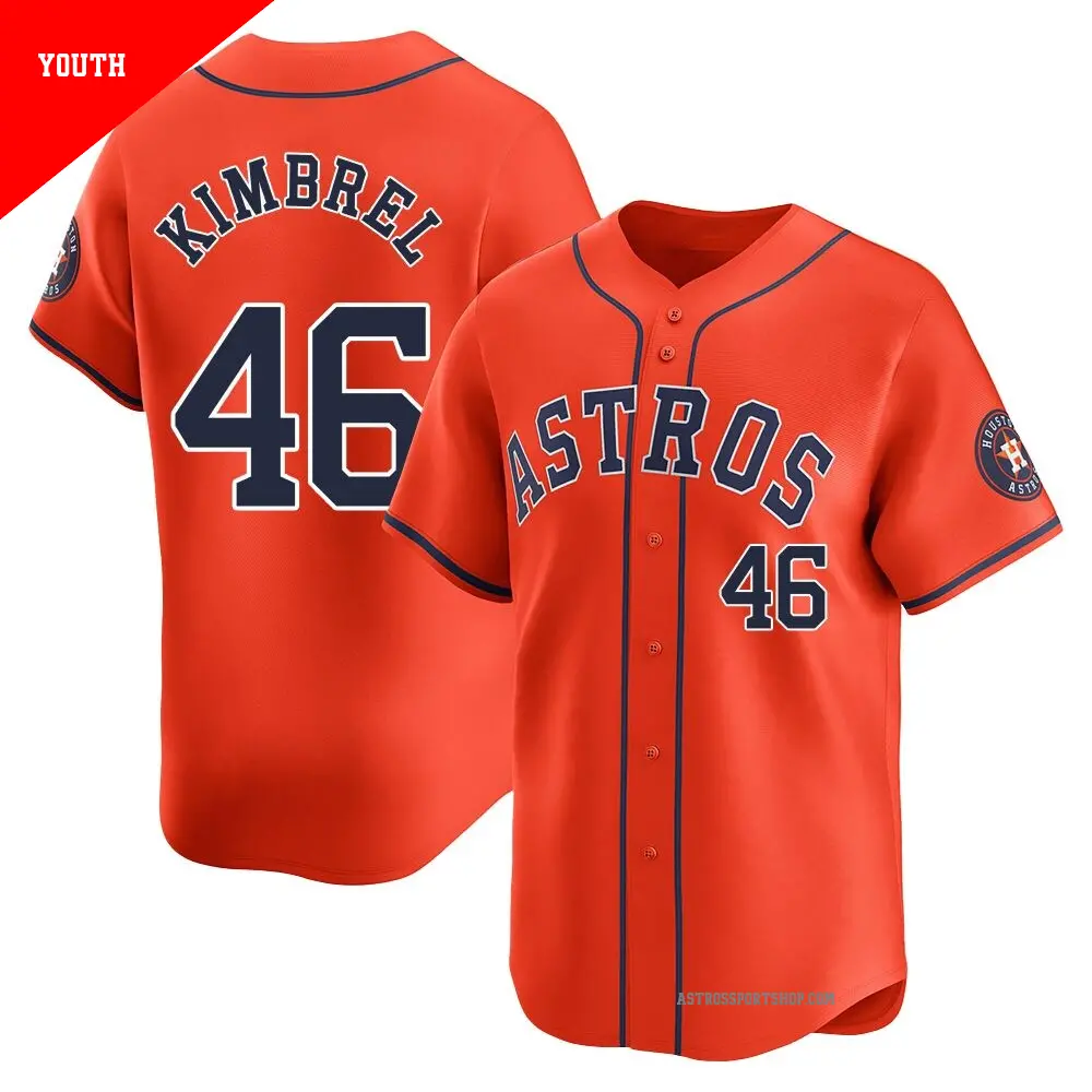Youth ＃46 Craig Kimbrel Houston Astros Orange Limited Alternate Jersey